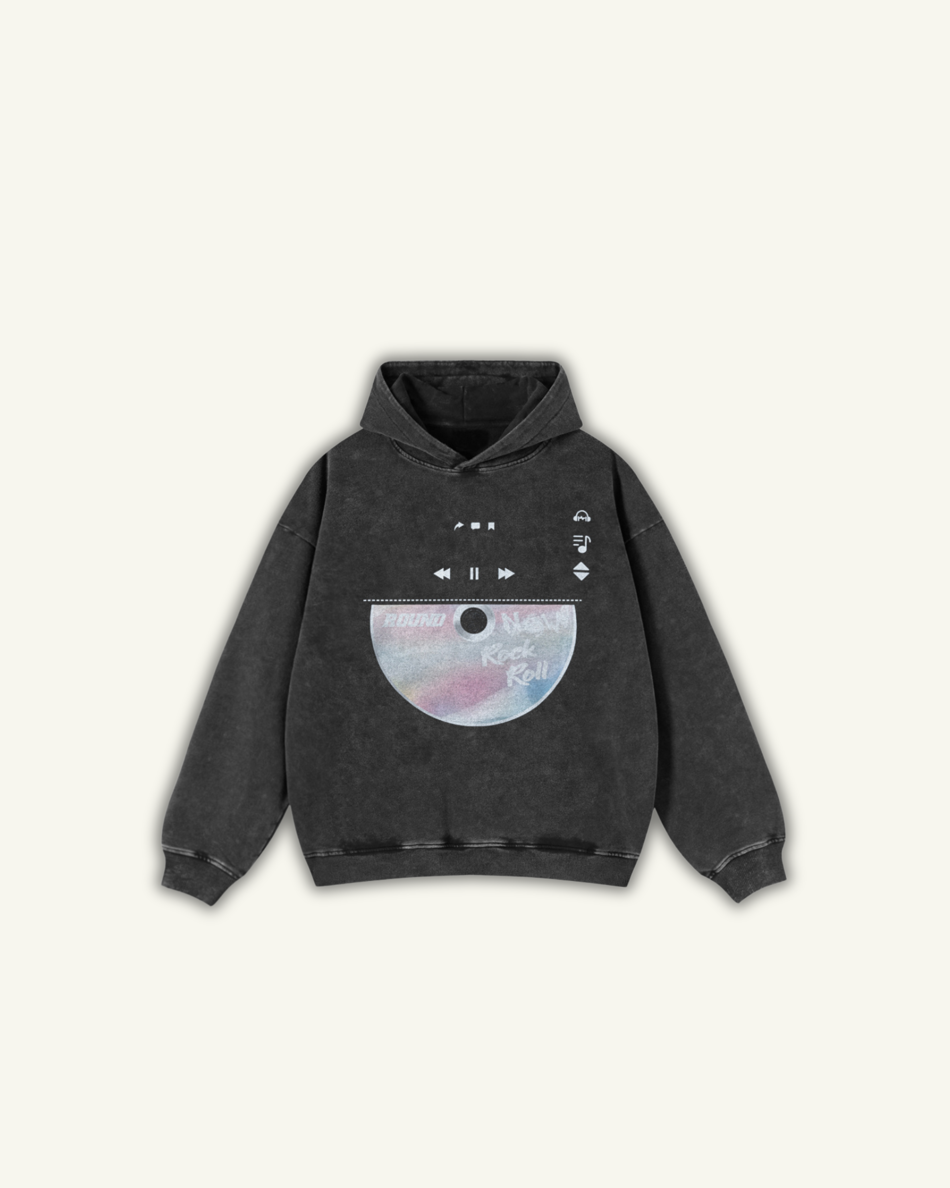 SOUND | OVERSIZED HOODIE WASHED BLACK