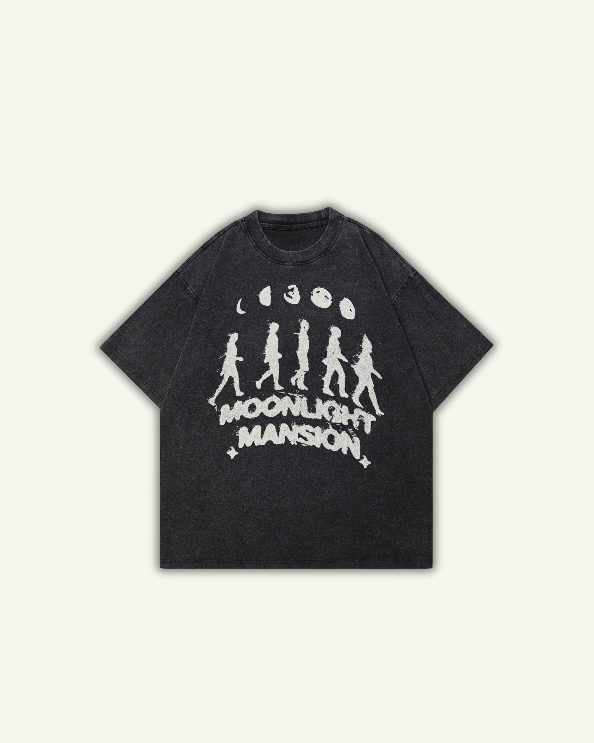 MOONLIGHT | OVERSIZED T-SHIRT WASHED ZWART