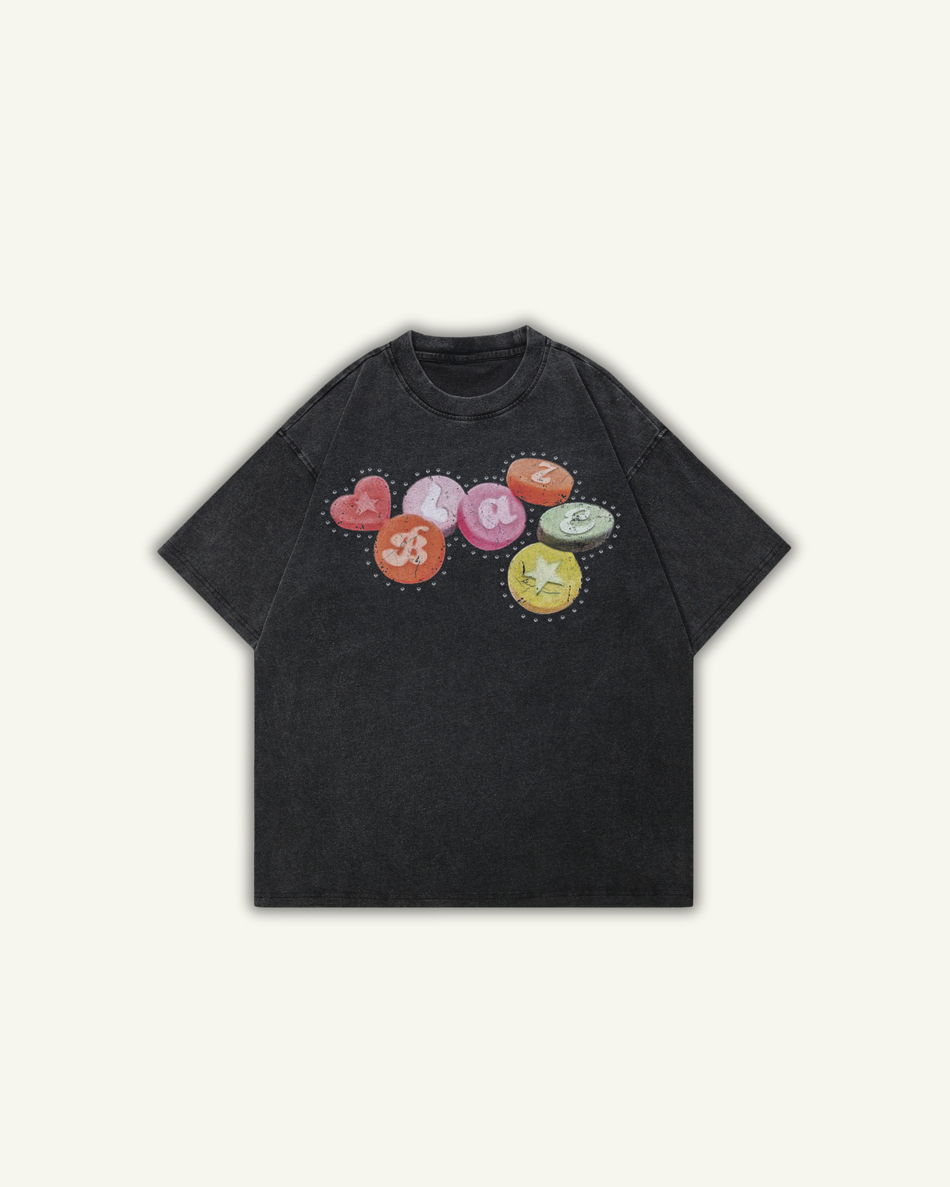 PILLS | OVERSIZED T-SHIRT WASHED ZWART