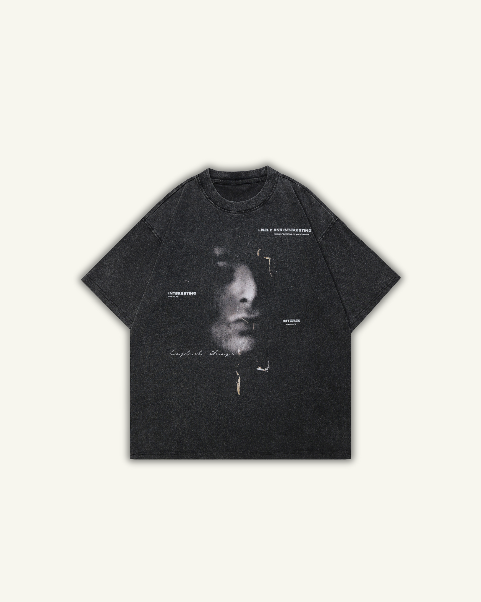 INTERESTING | OVERSIZED T-SHIRT WASHED BLACK