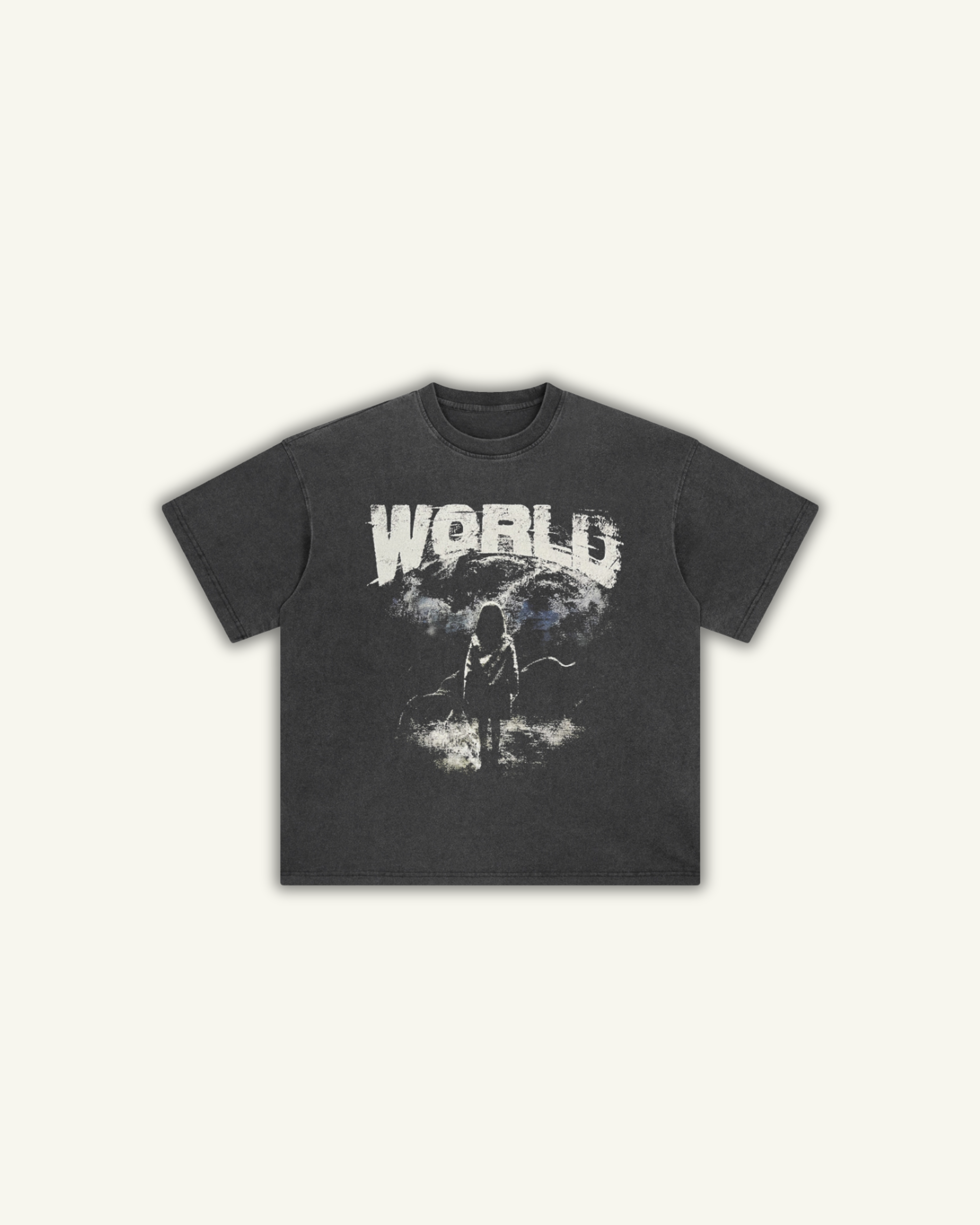 WORLD | OVERSIZED T-SHIRT WASHED BLACK