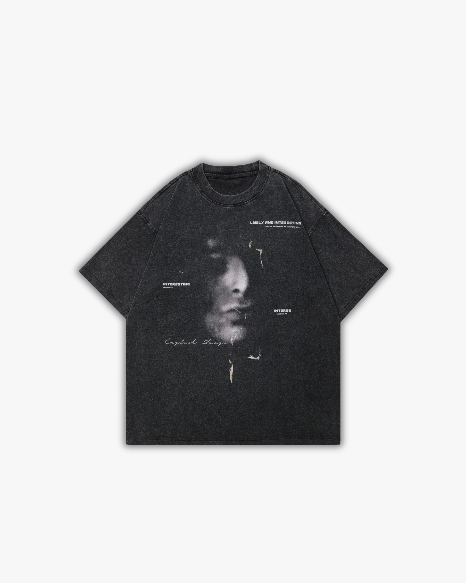 INTERESTING | OVERSIZED T-SHIRT WASHED BLACK