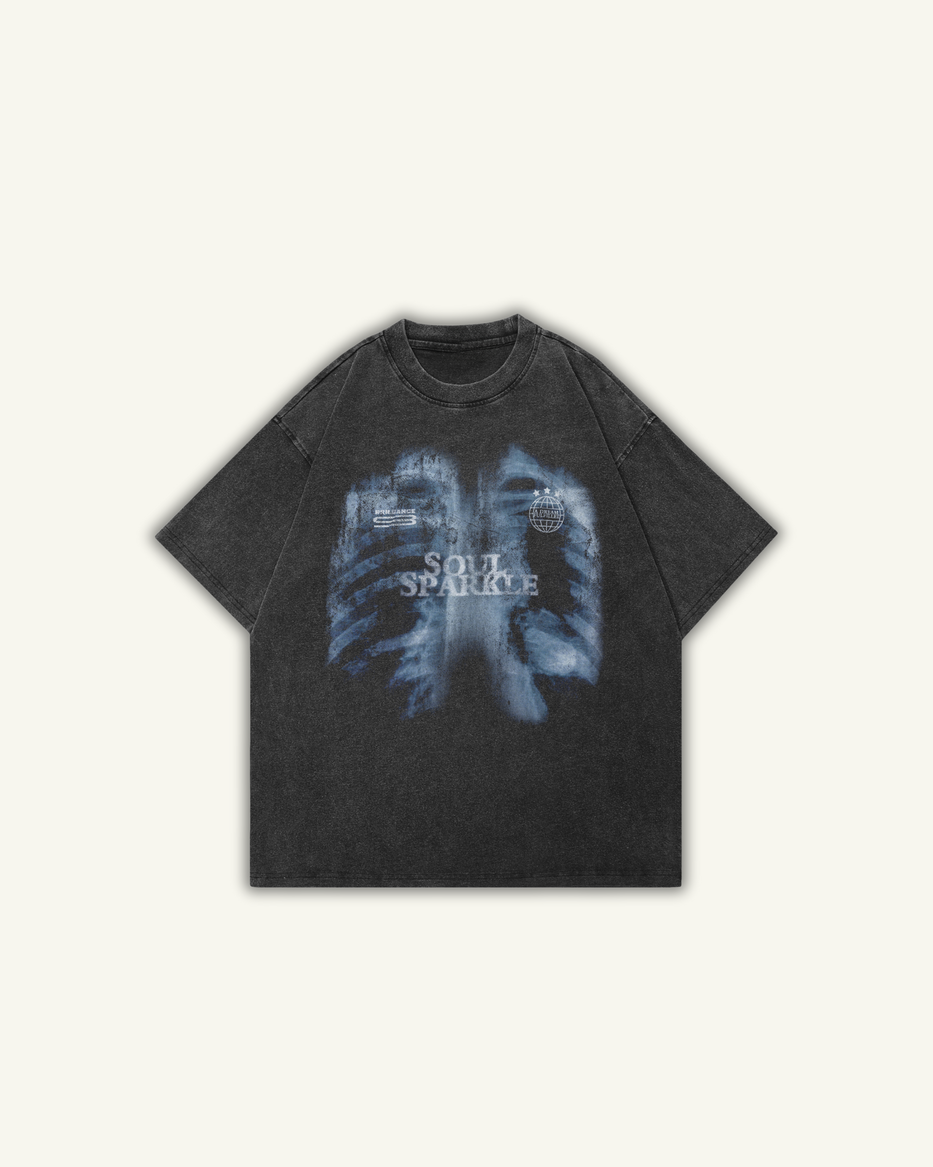 SPARKLE | OVERSIZED T-SHIRT WASHED ZWART
