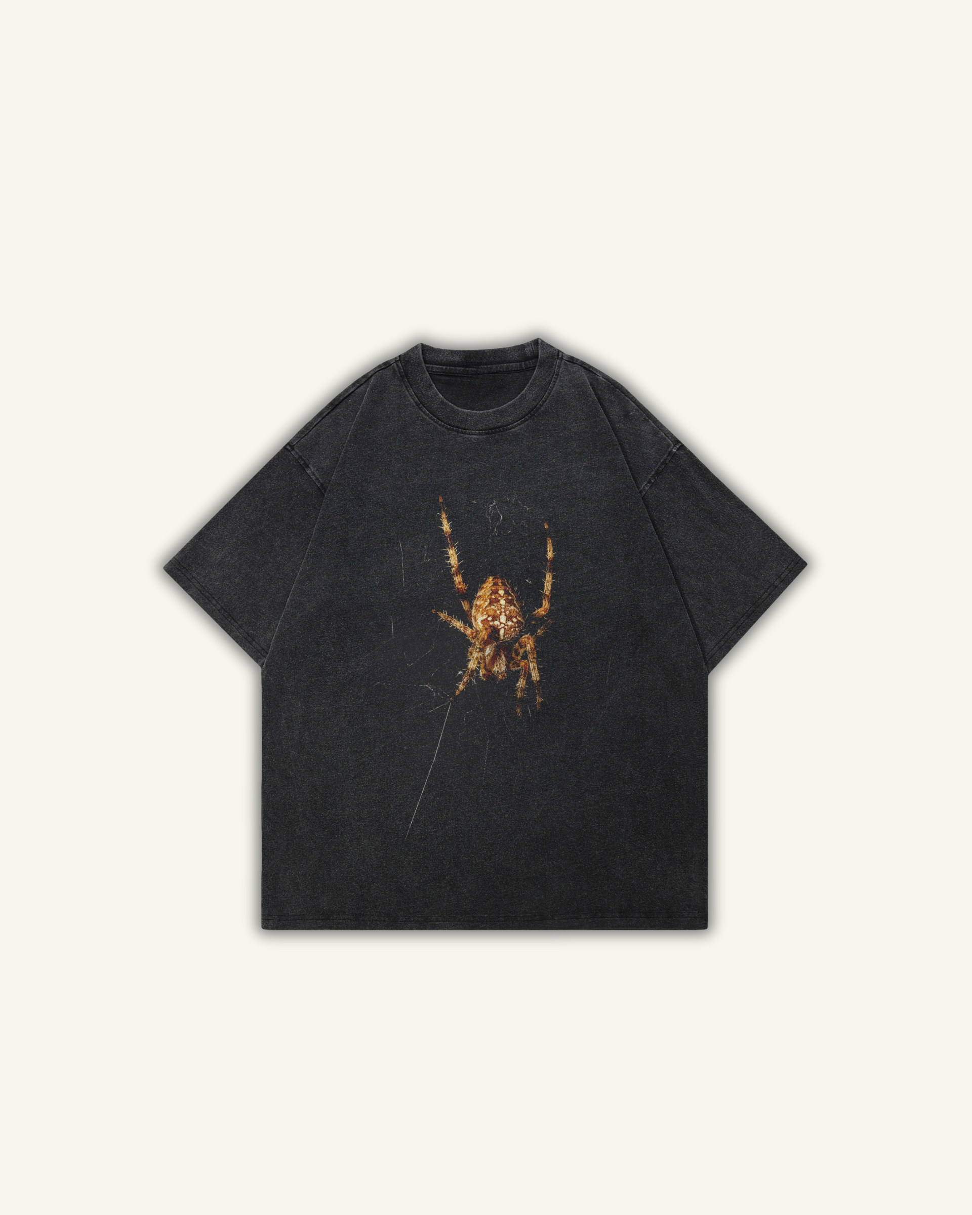 SPIDER | OVERSIZED T-SHIRT WASHED ZWART