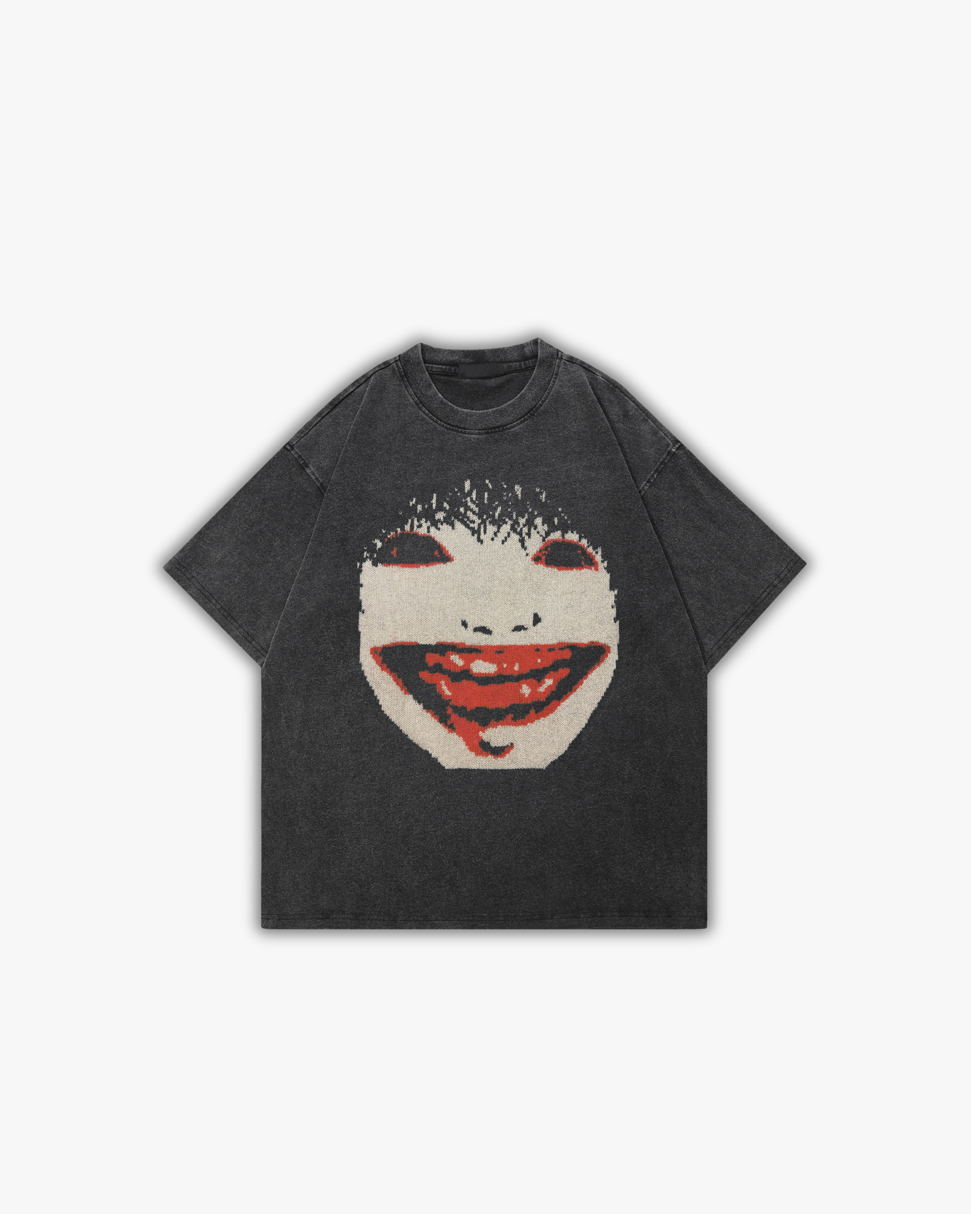 Smile | Oversized T-Shirt Washed Black