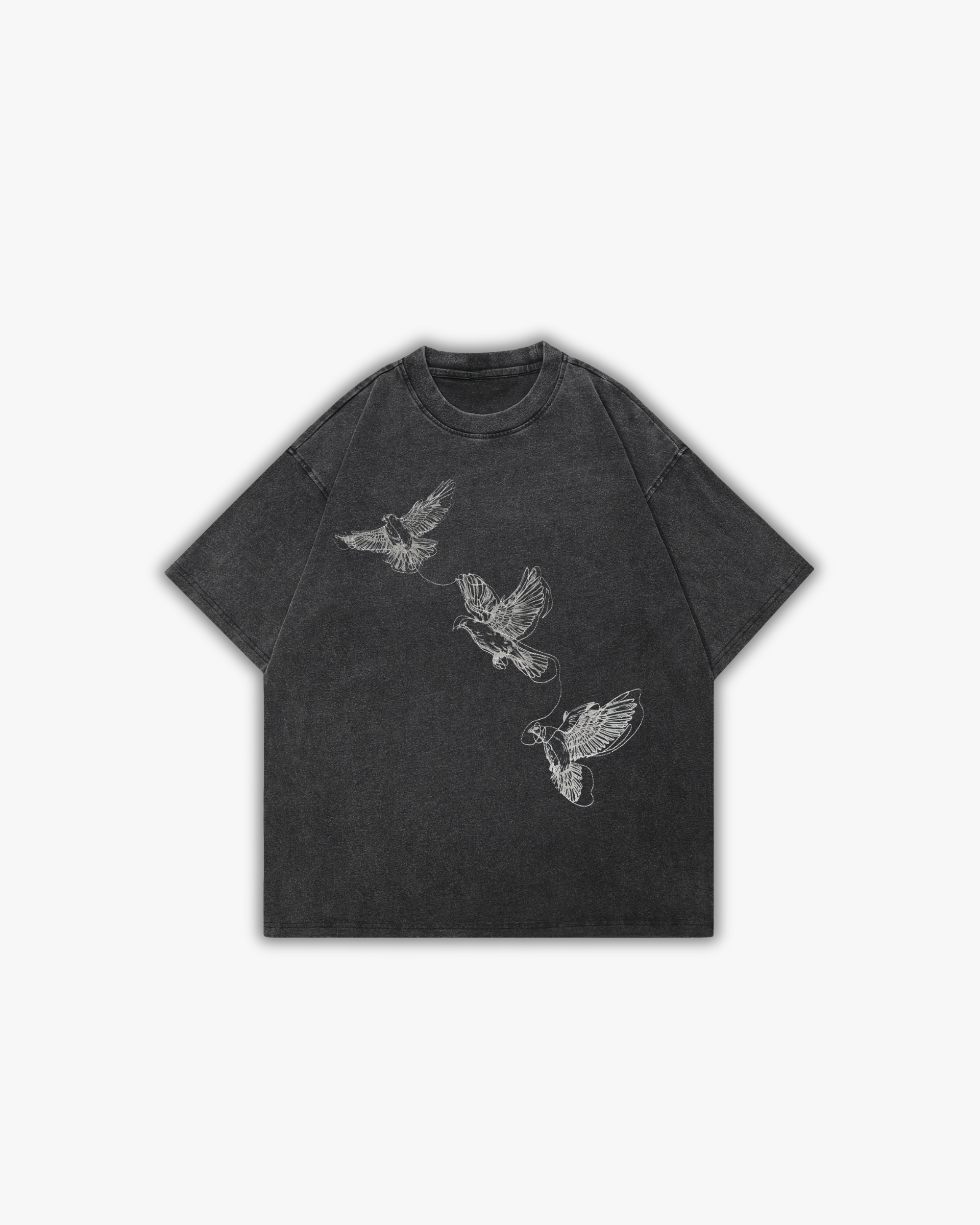 DOVES | OVERSIZED T-SHIRT WASHED BLACK